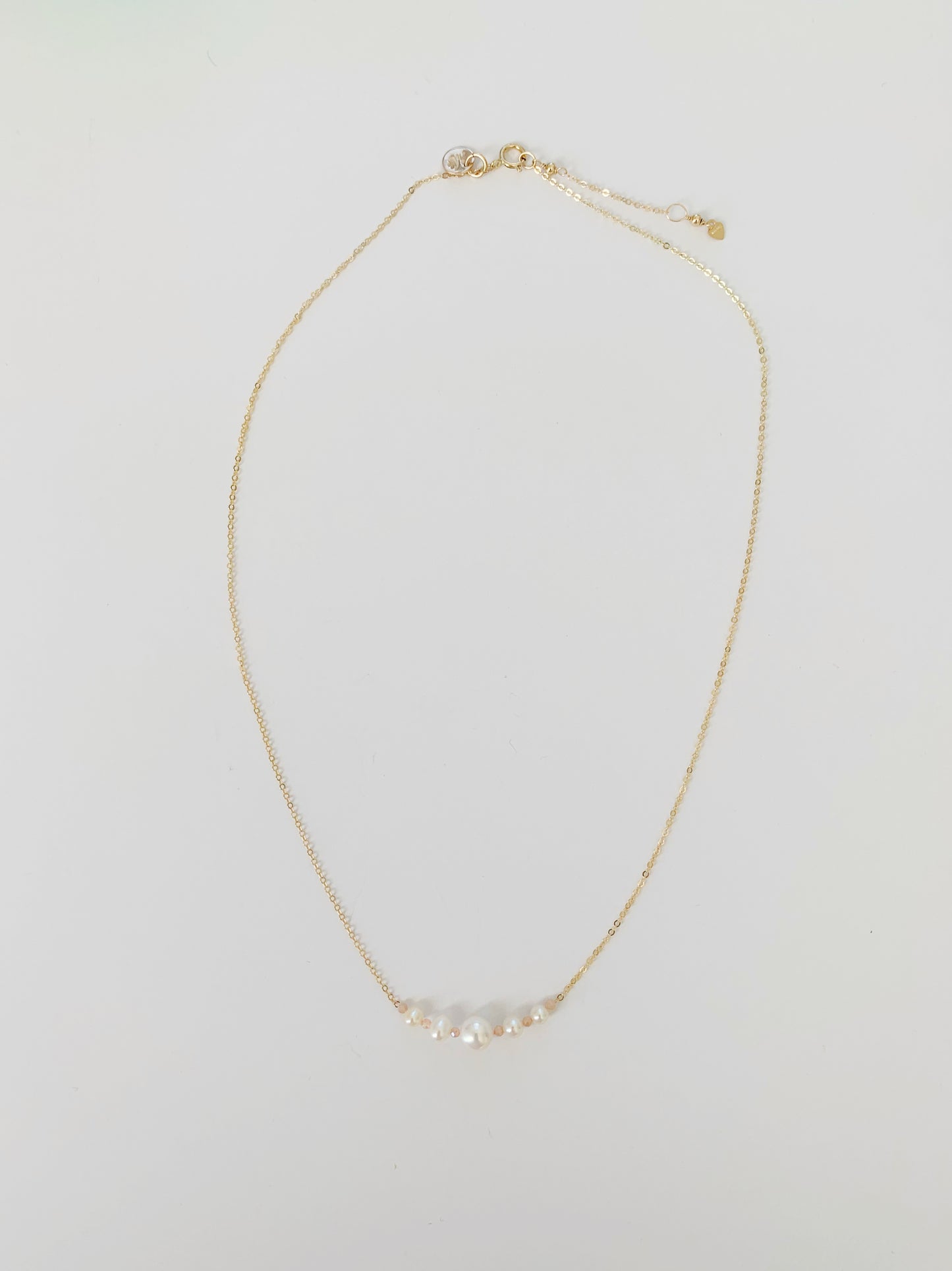 The barrington necklace showed in full length on a white surface
