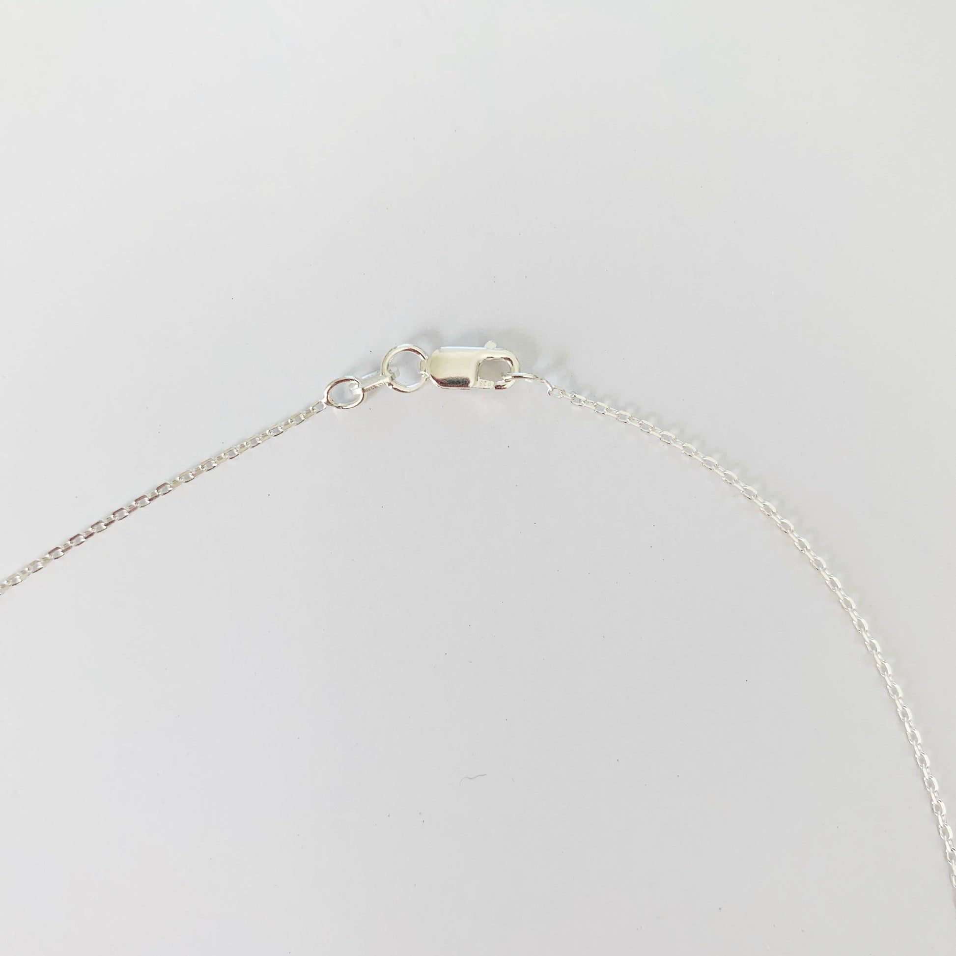 the newport gala necklace has a lobster claw clasp pictured here on a white surface